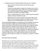 Text-based worksheet on exploring emotions and communication with a teen