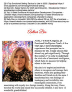 Article about emotional intelligence with a colorful background and a quote from Ruth Kongaika.