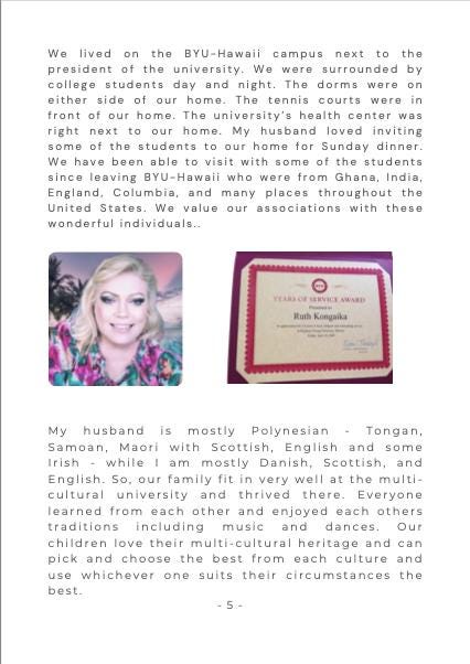 Text with a photo of a woman and a certificate on a white background