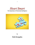 Book cover of 'Heart Smart: The Importance of Emotional Intelligence' by Ruth Kongaika with a yellow background and puzzle piece design.