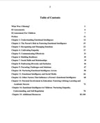 Table of contents for a book on emotional intelligence with chapter titles and page numbers.