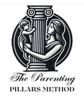 Logo of 'The Parenting Pillars Method' featuring a woman holding a child against a column.