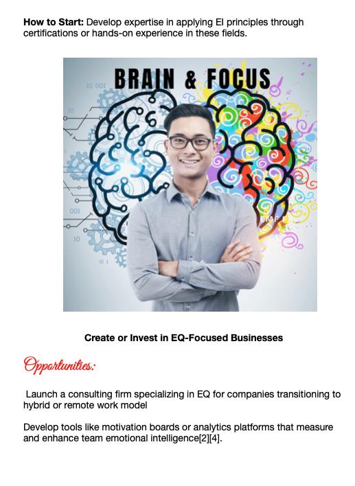 Person with arms crossed in front of brain and focus graphic with text about developing expertise in emotional intelligence.