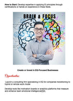 Person with arms crossed in front of brain and focus graphic with text about developing expertise in emotional intelligence.