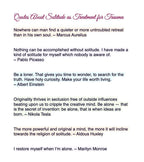 Collection of quotes about solitude on a white background