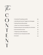 Table of contents for a book on emotional intelligence with chapter titles and page numbers.