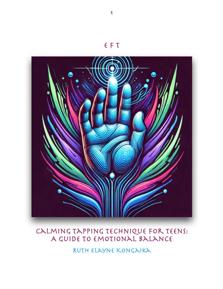 Book cover with colorful design and text about EFT for teens on a white background