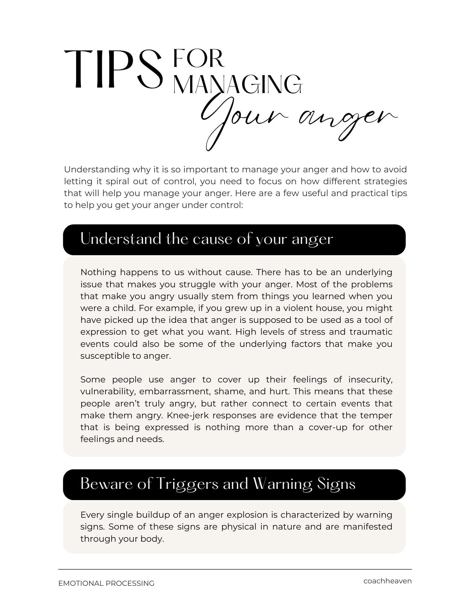 Processing Emotions Guide and Workbook